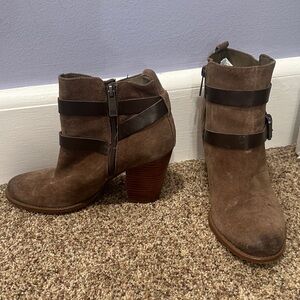 Ivanka Trump Brown Suede Ankle Booties